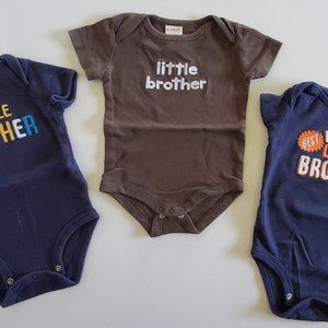 "Little Brother" shirt LOT. 3-6 months. Carter's & Gymboree - One piece w/snaps